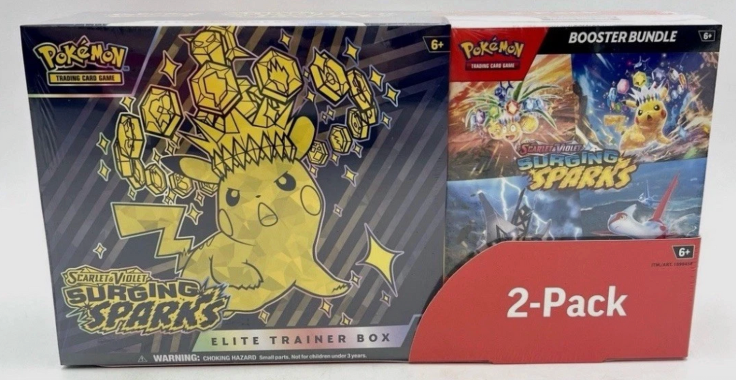 Pokémon Surging Sparks ETB + Booster Bundle Costco 2-pack